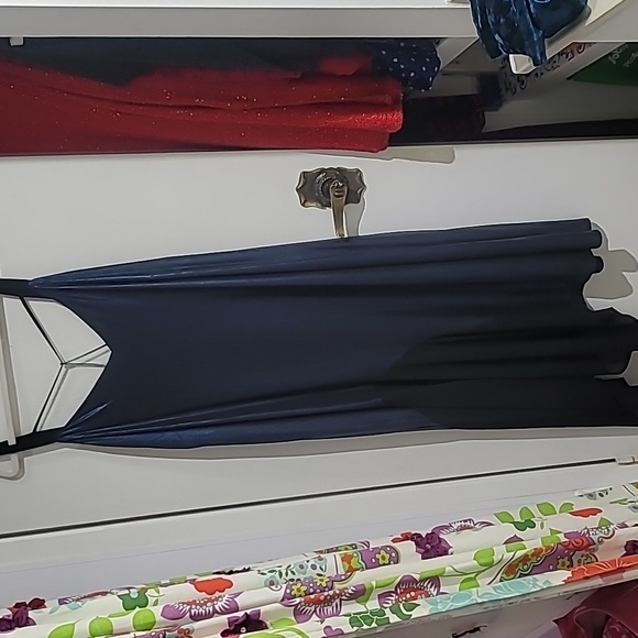 Assymetrical Blue Metallic dress - Picture 1 of 9